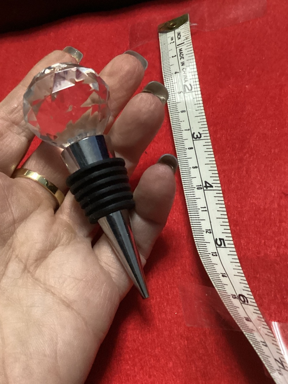 1” Round Crystal Bottle Stopper - Never Used